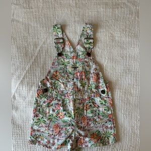 Unique floral print overalls